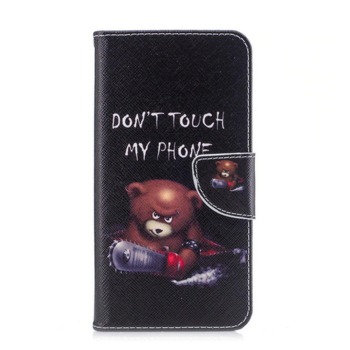 Книжков калъф за Honor 9X - Don't Touch My Phone, Angry Bear