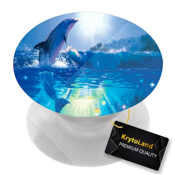 Премиум бял PopSocket с мотив