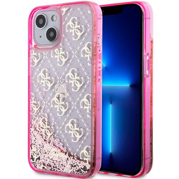 Кейс Guess Apple iPhone 13 Pink Hardcase Liquid Glitter 4G Transculent