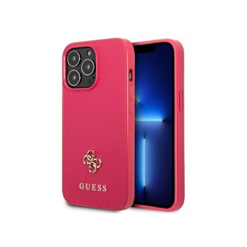 Кейс Guess Apple iPhone 13 Pro Pink HardCase Saffiano 4G Small Metal Logo