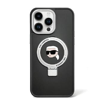 Кейс Karl Lagerfeld Apple iPhone 13 Hardcase Ring Stand Karl Head MagSafe Black